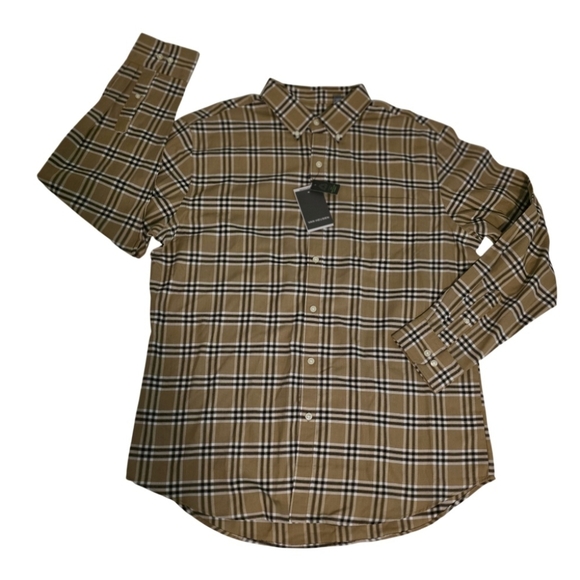 Van Heusen Men's Weekend Twill Shirt Crockery Plaid L NWT - Picture 8 of 15